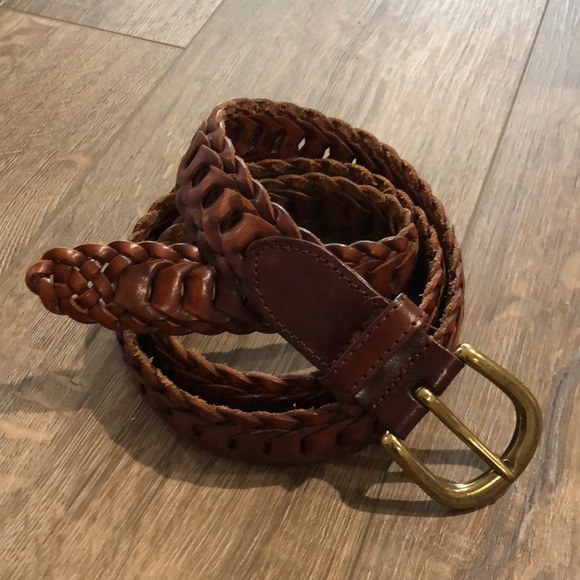 Cole Haan Other - COLE HAAN Genuine Leather Braided Belt w/Brass Buckle